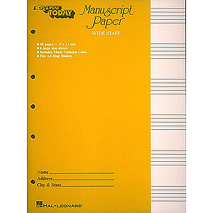 Manuscript Paper (Wide Staff) 'E-Z Play Today'