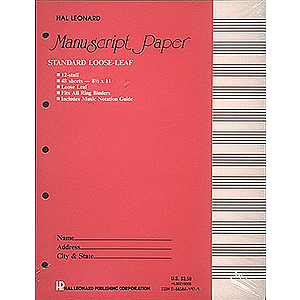 Standard Loose Leaf Manuscript Paper (Pink Cover)