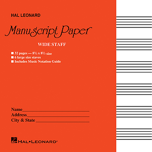Wide Staff Manuscript Paper (Red Cover)