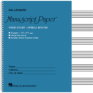 Wide Staff Wirebound Manuscript Paper (Aqua Cover)