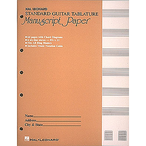 Guitar Tablature Manuscript Paper - Standard