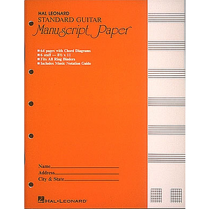 Guitar Manuscript Paper - Standard (Gold Cover)
