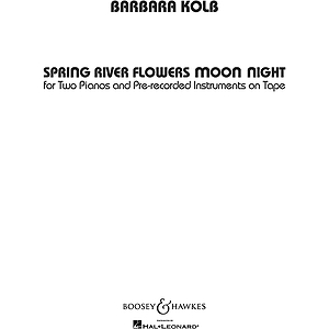 Spring River Flowers Moon Night