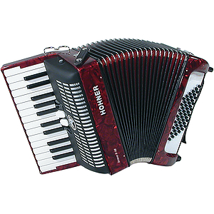 Hohner Bravo II 48 Piano Accordion - Tremolo/Red Pearl