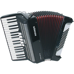 Hohner Bravo III 72 Piano Accordion - Continental Tremolo/Black