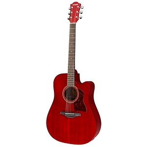 Hohner Chorus Series CD65CE Acoustic-Electric Guitar, Transparent Wine Red