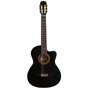 Hohner HC09TE Classical Thinline Acoustic-Electric Guitar - Black