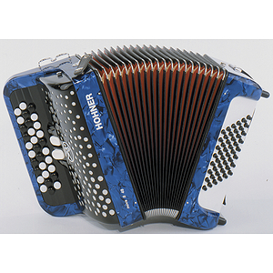 Hohner Nova II 48 Chromatic Button Key Accordion - Tremolo/Blue Pearl