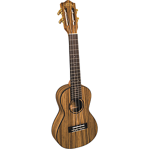 Lanikai SZW-CCA Solid Zebrawood Concert Cutaway Ukulele with Electronics