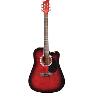 Jay Turser JJ45FCET Dreadnought Acoustic-Electric Guitar - Red Sunburst