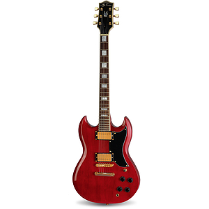 Jay Turser JT-50-CUSTOM SG-style Electric Guitar - Transparent Red