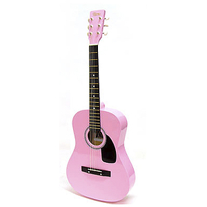 Darling Divas 3/4-size Children's Acoustic Guitar 6-piece Starter Package - Steel String, Cotton Candy Pink