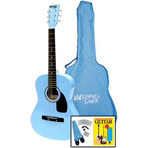 Darling Divas Acoustic Guitar Starter Package - 39" Steel String, Powder Blue