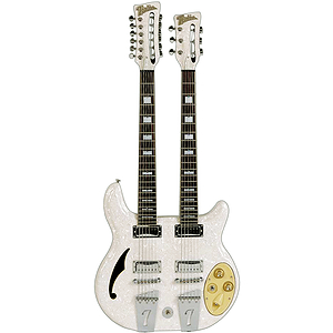 Italia Rimini Doubleneck Electric Guitar - White Pearloid