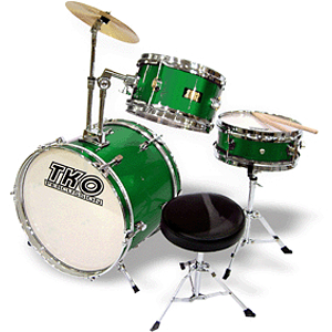 TKO 3-piece Junior Drum Set with Throne - Metallic Green Finish