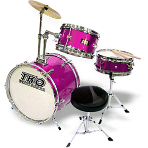 TKO 3-piece Junior Drum Set with Throne - Deep Magenta (Pink) Finish