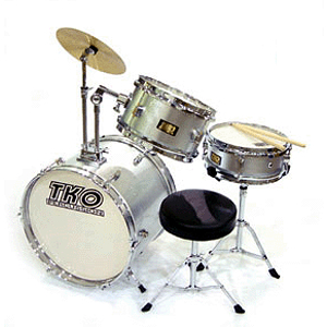 TKO 3-piece Junior Drum Set with Throne - Silver Finish