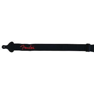 Fender® 2" Poly-Webbing Logo Strap - Black with Red Lettering