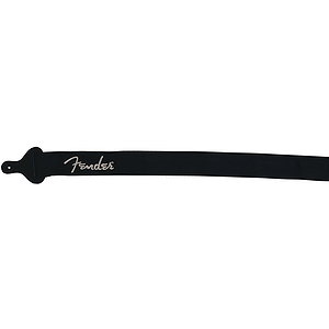 Fender® 2" Poly-Webbing Logo Strap - Black with Pewter Lettering