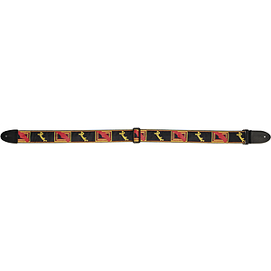 Fender® 2" Monogrammed Strap - Black, Yellow & Red