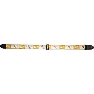 Fender® Monogrammed Strap - White, Yellow & Brown