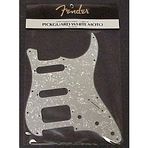 Fender® Stratocaster® Pickguard - White Moto