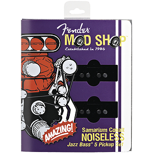 Fender® Samarium Cobalt Noiseless 5-String Jazz Bass® Pickups - Set of 2 Black Pickups