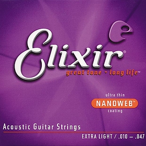 Elixir Acoustic Guitar Strings with Ultra-Thin Nanoweb Coating - Extra Light