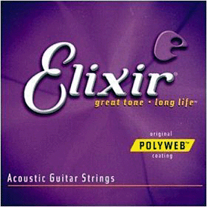 Elixir Acoustic Guitar Strings with Original Polyweb Coating - Light-Medium