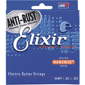 Elixir Electric Guitar Strings with Ultra-Thin Nanoweb Coating - Heavy