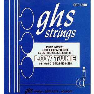 GHS 1300 Low Tune Pure Nickel Rollerwound Electric Guitar Strings - 3 Sets