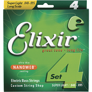 Elixir Bass Strings with Ultra-Thin Nanoweb Coating - Super Light
