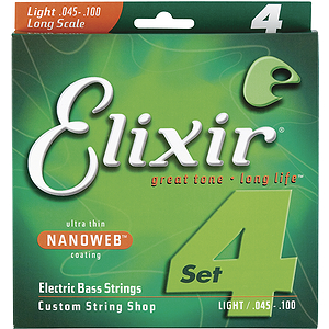 Elixir Bass Strings with Ultra-Thin Nanoweb Coating - Light
