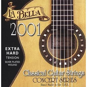 La Bella Series 2000 Flamenco Black Nylon Guitar Strings - Hard Tension, 3 Sets