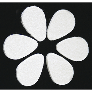 Grover Hard White Felt Picks - Oval, 12 pieces