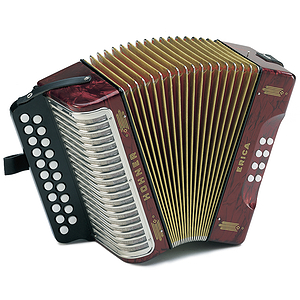 Hohner Erica Diatonic Accordion - Pearl Red, Key of GCF
