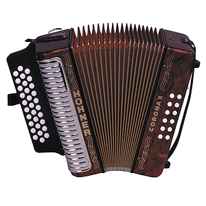 Hohner Corona II Diatonic Accordion - Pearl Red, Key of GCF
