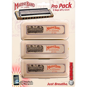 Hohner Marine Band Pro Pack 3 Harmonica Pack - G, C, A Harmonicas
