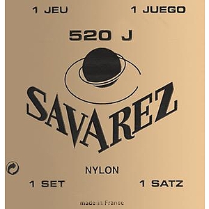 Savarez 520J Yellow Card Classical Nylon Guitar Strings - Very High Tension, 3 Sets