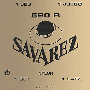 Savarez 520R Red Card Classical Nylon Guitar Strings - High Tension, 3 Sets
