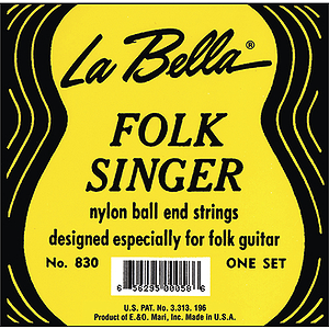 La Bella Folk Singer Nylon Guitar Strings - Ball-end, 3 Sets