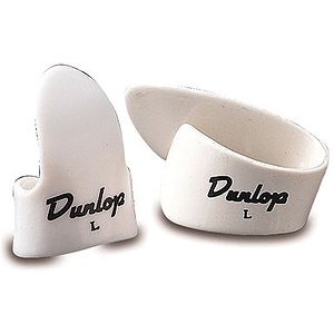 Dunlop Plastic Fingerpicks - Medium, White, 12 pieces