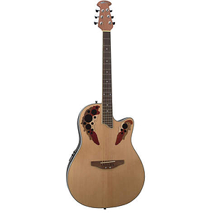 Applause AE128 Acoustic-Electric Super-Shallow Bowl Guitar, Natural