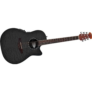 Applause AE128 Super Shallow Acoustic-Electric Guitar Trans Black Quilted Maple