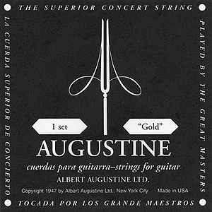 Augustine Classical Nylon Guitar Strings - Black/Gold, 3 Sets