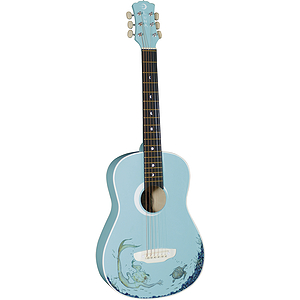 Luna Mermaid Children's Mini-Acoustic Guitar - Turquoise with Mermaid Design