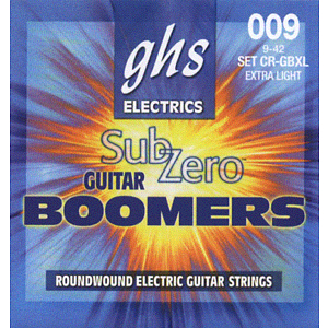 GHS GBXL Sub-Zero Boomers Electric Guitar Strings, Extra Light, 3 Sets