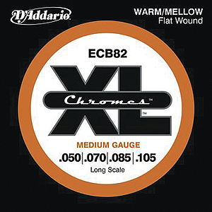 D'Addario ECB82 Chrome Flat Wound Electric Bass Strings - Medium