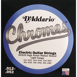 D'Addario ECG-25 Electric Guitar Strings - Chromes, Flat Wound, Light, 3 Sets