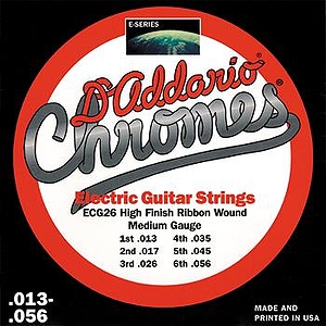 D'Addario ECG-26 Electric Guitar Strings - Chromes, Flat Wound, Medium, 3 Sets